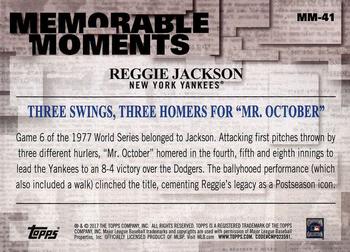 2017 Topps - Memorable Moments #MM-41 Reggie Jackson Back
