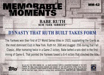 2017 Topps - Memorable Moments #MM-42 Babe Ruth Back