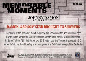 2017 Topps - Memorable Moments #MM-47 Johnny Damon Back