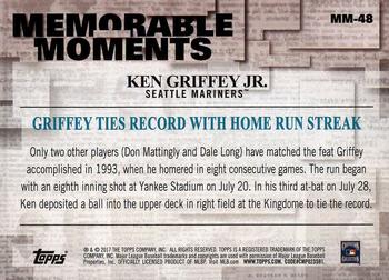 2017 Topps - Memorable Moments #MM-48 Ken Griffey Jr. Back