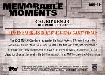 2017 Topps - Memorable Moments #MM-49 Cal Ripken Jr. Back