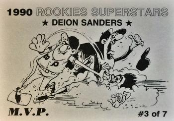 1990 M.V.P. Rookies Superstars Set of 7 (unlicensed) #3 Deion Sanders Back