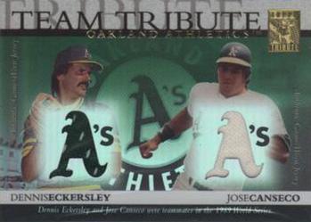 2003 Topps Tribute World Series - Team Tribute Relics #TTR-EC Dennis Eckersley / Jose Canseco Front