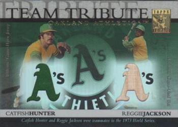 2003 Topps Tribute World Series - Team Tribute Relics #TTR-HJ Catfish Hunter / Reggie Jackson Front