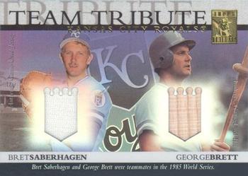 2003 Topps Tribute World Series - Team Tribute Relics #TTR-SB Bret Saberhagen / George Brett Front