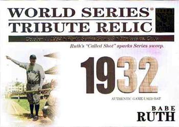 2003 Topps Tribute World Series - Tribute Relics #TR-BR Babe Ruth Front