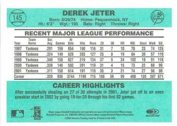 2002 Donruss Originals #145 Derek Jeter Back