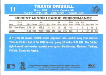2002 Donruss Originals #11 Travis Driskill Back