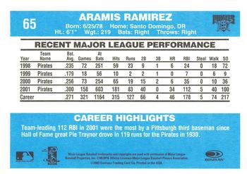 2002 Donruss Originals #65 Aramis Ramirez Back