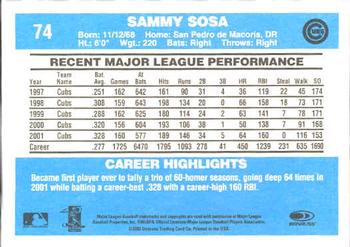 2002 Donruss Originals #74 Sammy Sosa Back