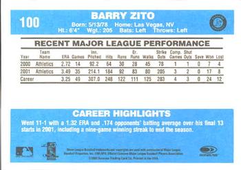 2002 Donruss Originals #100 Barry Zito Back