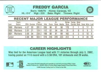 2002 Donruss Originals #137 Freddy Garcia Back