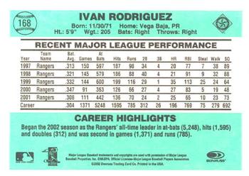 2002 Donruss Originals #168 Ivan Rodriguez Back