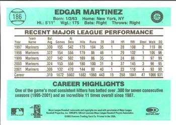 2002 Donruss Originals #186 Edgar Martinez Back