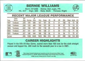 2002 Donruss Originals #188 Bernie Williams Back