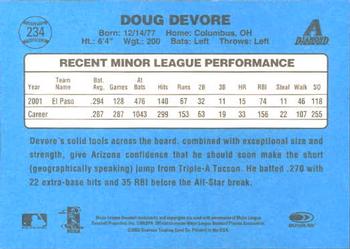 2002 Donruss Originals #234 Doug Devore Back