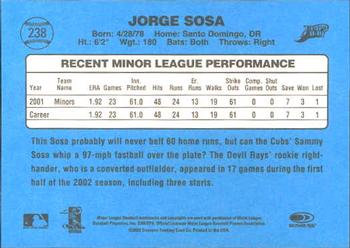 2002 Donruss Originals #238 Jorge Sosa Back