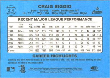 2002 Donruss Originals #314 Craig Biggio Back