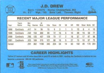 2002 Donruss Originals #322 J.D. Drew Back