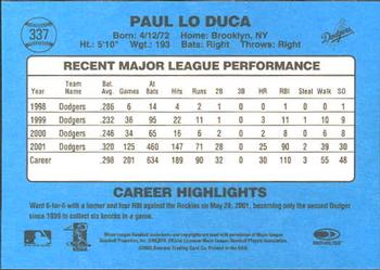 2002 Donruss Originals #337 Paul Lo Duca Back