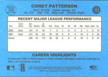2002 Donruss Originals #340 Corey Patterson Back