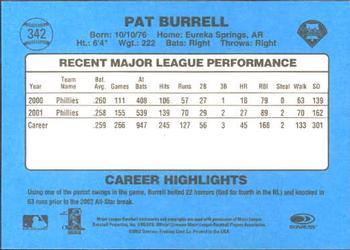 2002 Donruss Originals #342 Pat Burrell Back