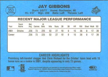 2002 Donruss Originals #353 Jay Gibbons Back