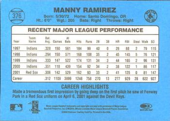 2002 Donruss Originals #376 Manny Ramirez Back