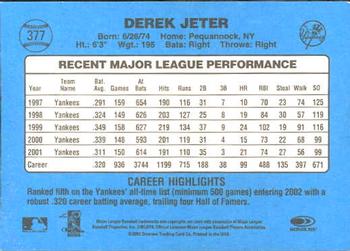 2002 Donruss Originals #377 Derek Jeter Back