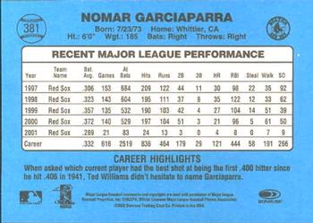 2002 Donruss Originals #381 Nomar Garciaparra Back
