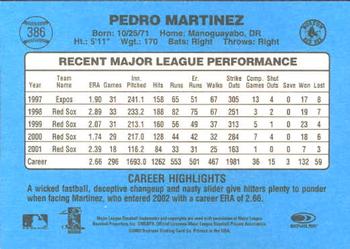 2002 Donruss Originals #386 Pedro Martinez Back