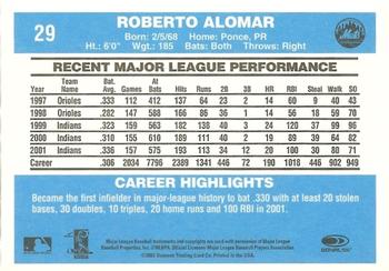 2002 Donruss Originals #29 Roberto Alomar Back