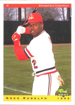 1993 Classic Best Springfield Cardinals #21 Greg Rudolph Front