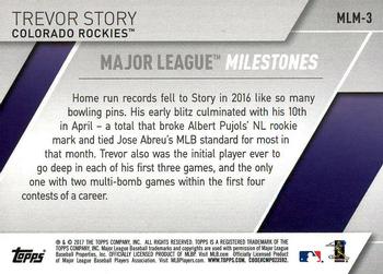 2017 Topps - Major League Milestones #MLM-3 Trevor Story Back