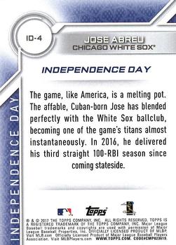 2017 Topps - Independence Day #ID-4 Jose Abreu Back