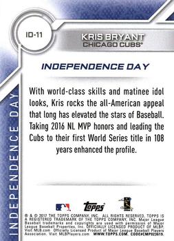 2017 Topps - Independence Day #ID-11 Kris Bryant Back