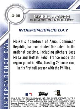 2017 Topps - Independence Day #ID-25 Maikel Franco Back