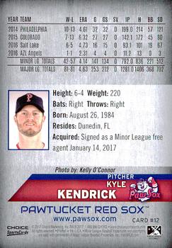 2017 Choice Pawtucket Red Sox #12 Kyle Kendrick Back