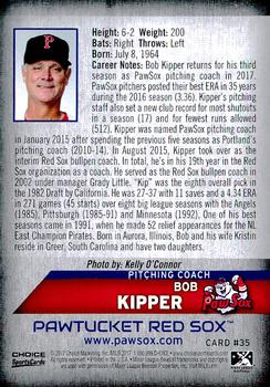 2017 Choice Pawtucket Red Sox #35 Bob Kipper Back