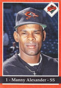 1994 Baltimore Orioles Program Cards #NNO Manny Alexander Front