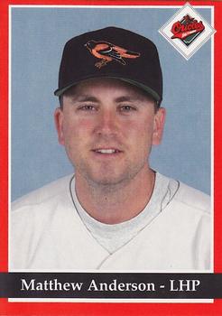 1994 Baltimore Orioles Program Cards #NNO Matt Anderson Front