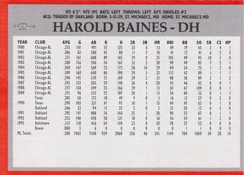 1994 Baltimore Orioles Program Cards #NNO Harold Baines Back