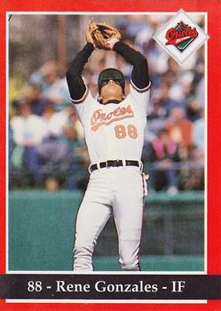 1994 Baltimore Orioles Program Cards #NNO Rene Gonzales Front