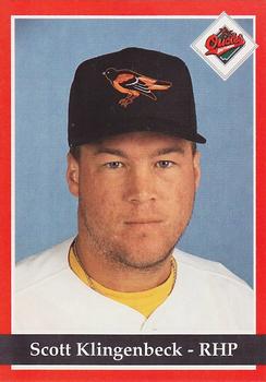1994 Baltimore Orioles Program Cards #NNO Scott Klingenbeck Front