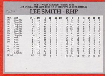 1994 Baltimore Orioles Program Cards #NNO Lee Smith Back