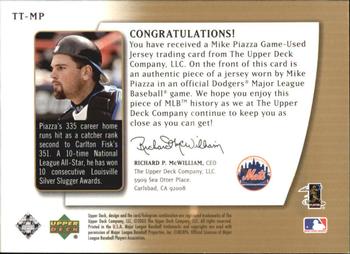 2003 UD Authentics - Threads of Time #TT-MP Mike Piazza Back