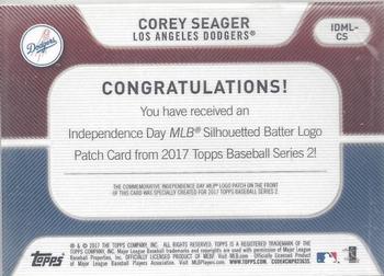 2017 Topps - Independence Day Commemorative MLB Logo Patch #IDML-CS Corey Seager Back