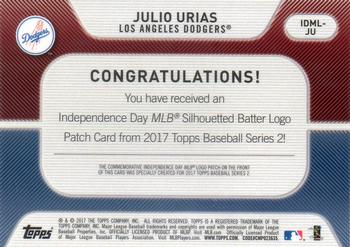 2017 Topps - Independence Day Commemorative MLB Logo Patch #IDML-JU Julio Urias Back
