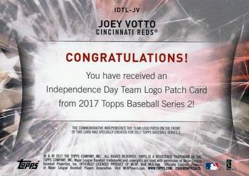2017 Topps - Independence Day Commemorative Team Logo Patch #IDTL-JV Joey Votto Back
