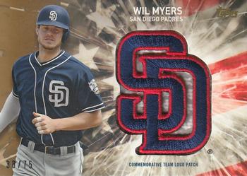 2017 Topps - Independence Day Commemorative Team Logo Patch Gold #IDTL-WM Wil Myers Front